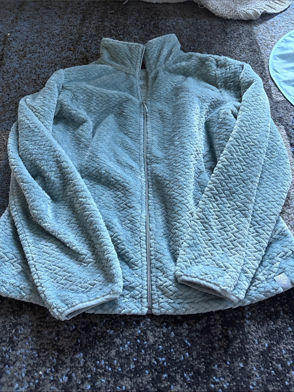 Free Country Light Blue Quilted Teddy Jacket with Zip